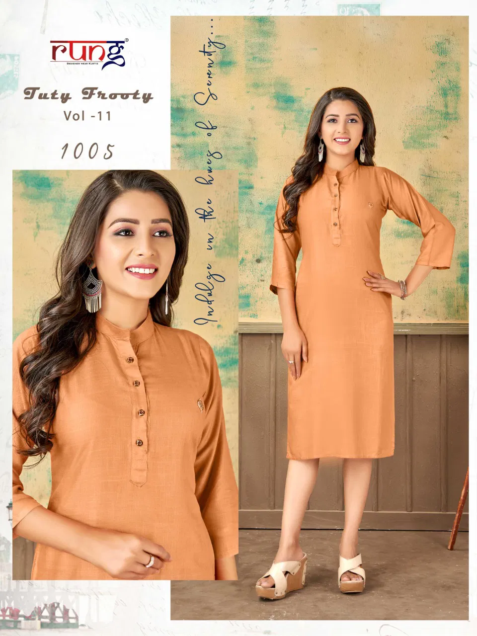 Rung Tuty Frooty 11 Heavy Rayon Ethnic Wear Latest Kurti Collection